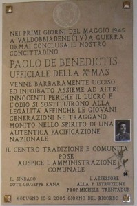 Foibe -De Benedictis MODUGNO