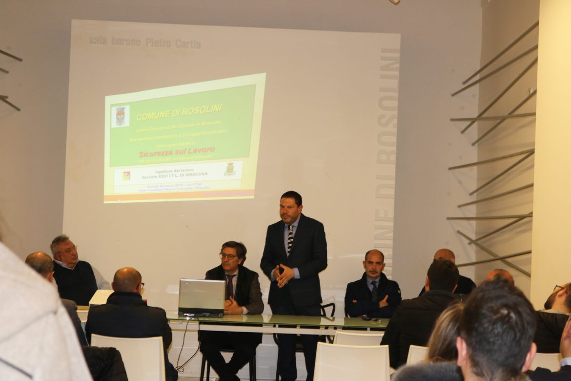 ROSOLINI – Convegno “Sicurezza sul lavoro: un diritto di tutti un dovere comune”