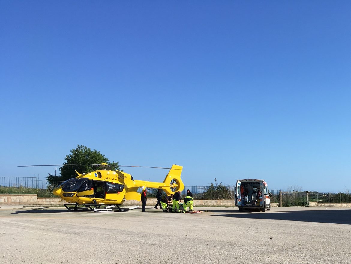 Rosolini – Grave incidente sulla ex SS 115, la vittima trasportata in ospedale con l’elisoccorso