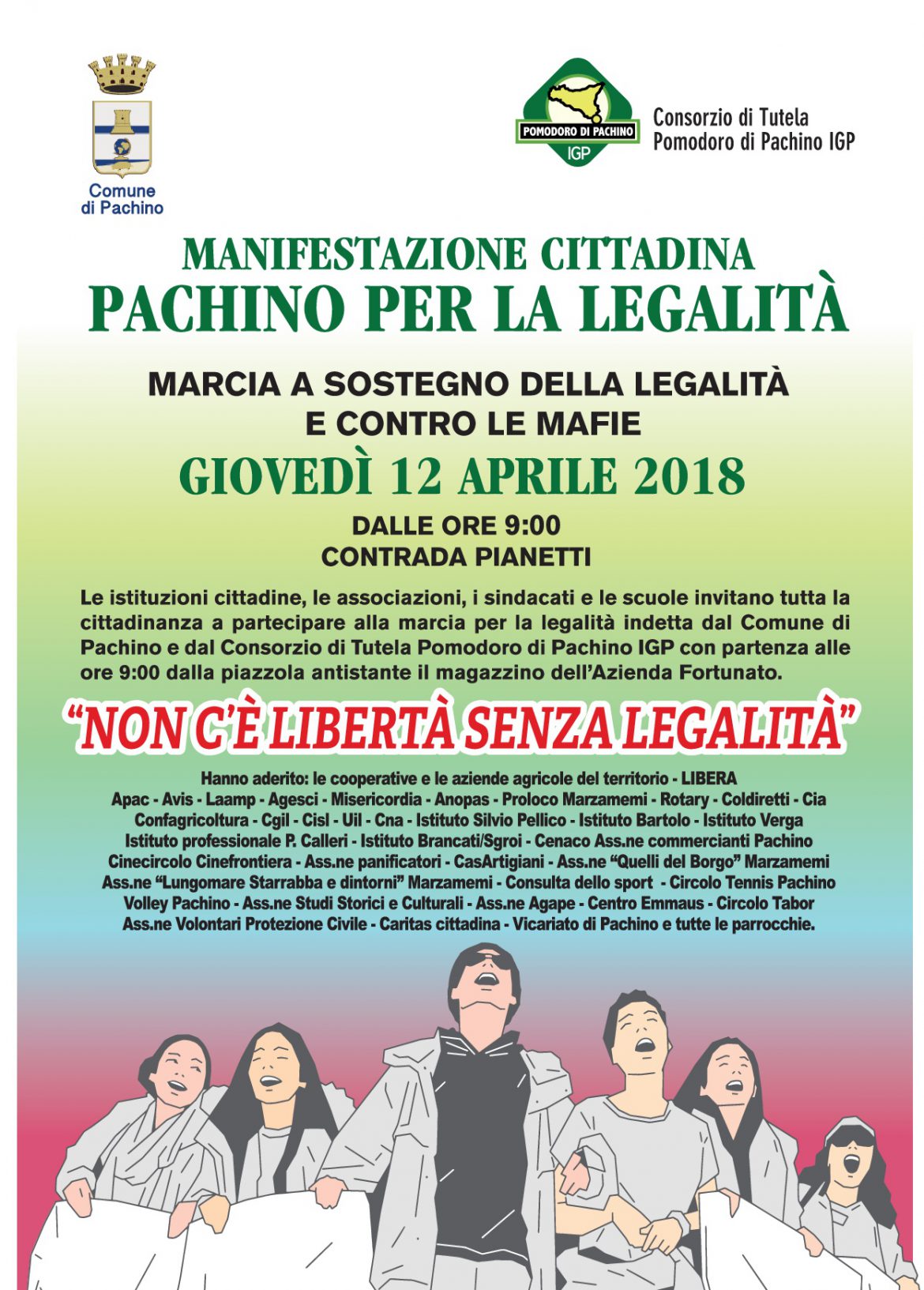 PACHINO – L’appello del sindaco Bruno e del presidente Lentinello: «Tutta la città per gridare “NO” alla mafia»