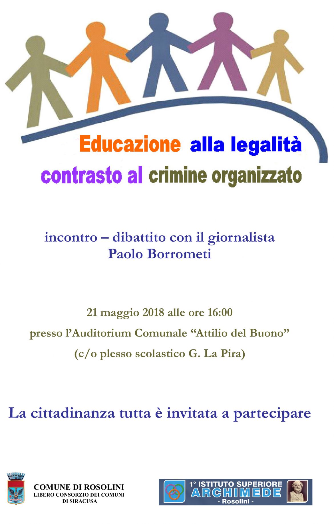 ROSOLINI – Incontro – dibattito con Paolo Borrometi: arriva il patrocinio della Camera dei Deputati