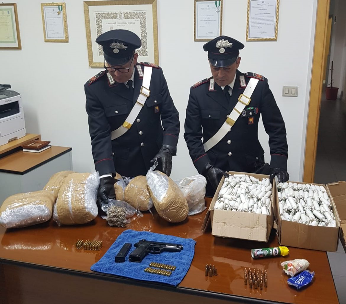 POZZALLO: trovato con droga, armi e materiale esplodente: arrestato dai Carabinieri.