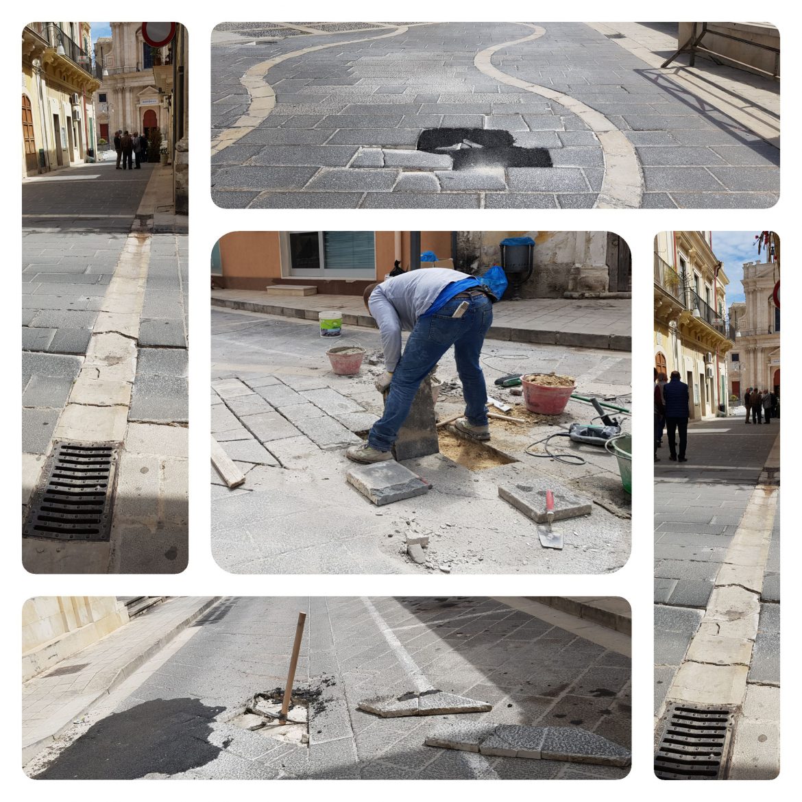 ROSOLINI – Lavori di sistemazione della pavimentazione stradale divelta in Piazza Europa, Corso Savoia, Via Roma, Via Eloro e Via G. Maltese