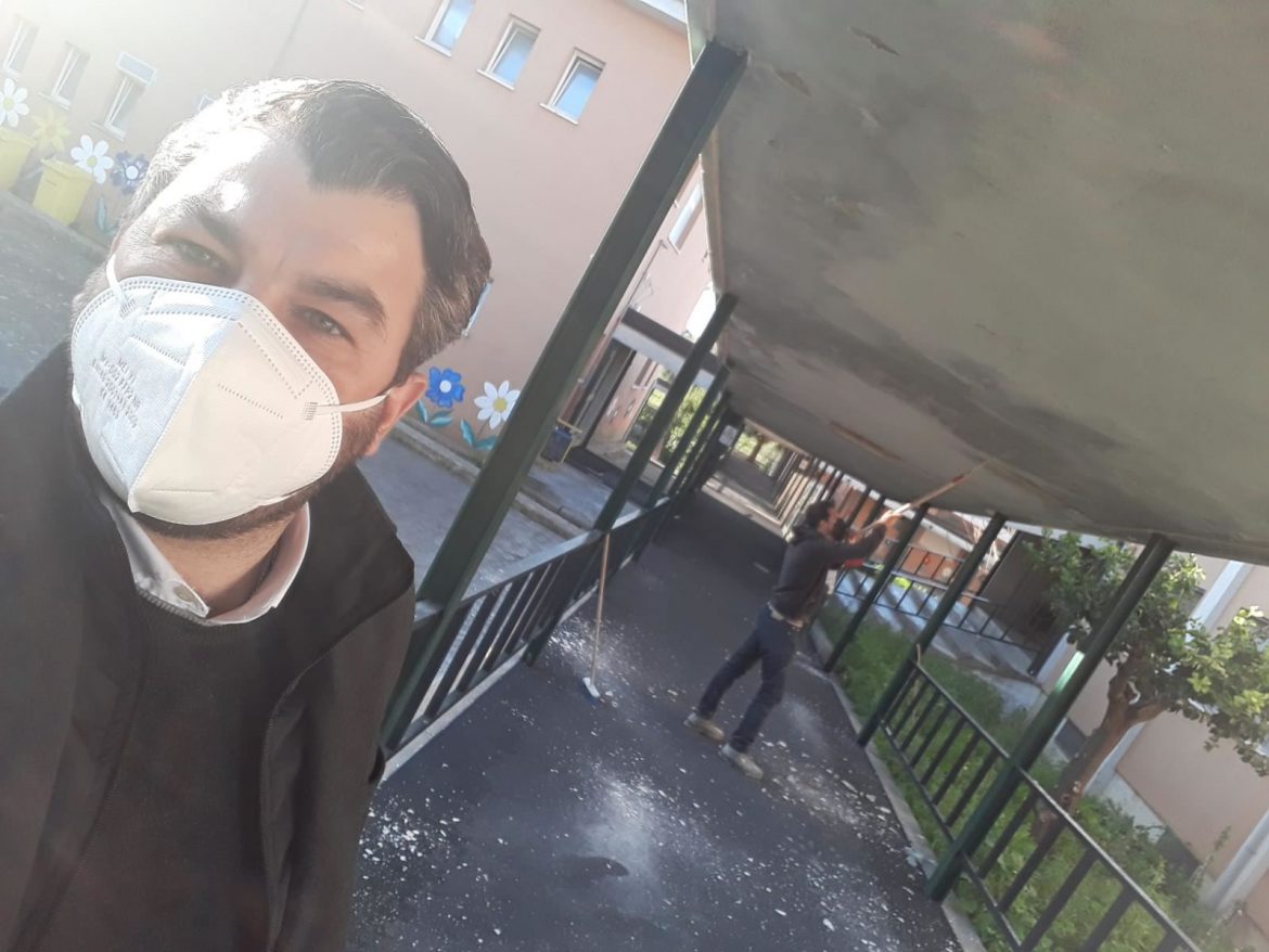 ROSOLINI – AVVIATI I LAVORI PER LA MESSA IN SICUREZZA DELLA PENSILINA DELL’ISTITUTO SANTA ALESSANDRA