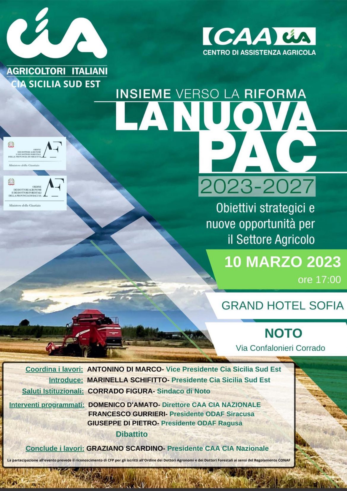 NOTO – LA CIA SICILIA SUD-EST PRESENTA A NOTO LA NUOVA PAC (POLITICA AGRICOLA COMUNE) 2023-2027